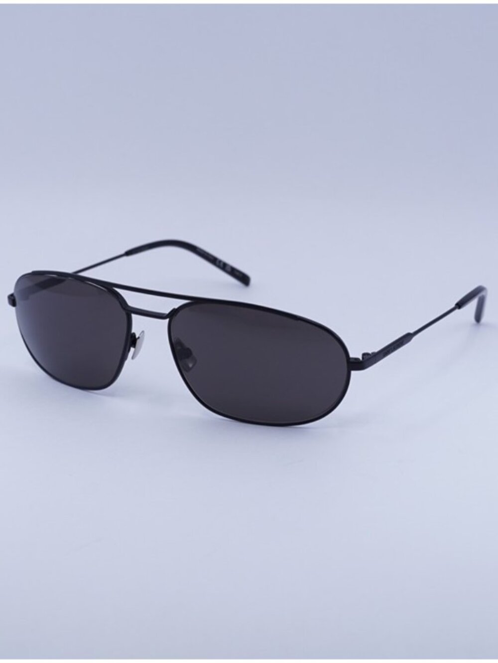 Saint Laurent SL561 001 Sunglasses Black Rectangle Frame, Black Lenses